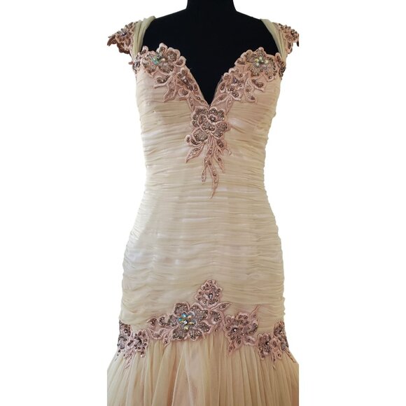 Luxurious Designer Couture Wedding Evening Cocktail Prom Party Runway Gown Dress - Picture 8 of 16